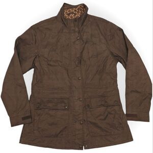 Outback Trading Co Women's Hunt valley micro check brown Jacket Size L Large